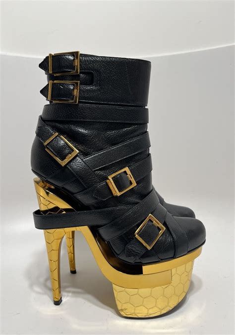 vintage versace black leather boots bondage crystals|VERSACE x HAAS BROTHERS Triple Platform Black Leather .